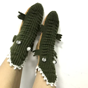 2022 Нови терлици от Крокодилска кожа, Зимни Топли Мъжки И Дамски Чорапи С Хубав Дизайн, Домашно Облекло За Секс, Коледни Смешни Чорапи, Calcetines De La Mujer Изображение 2