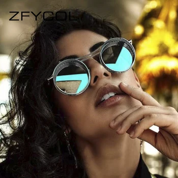 ZFYCOL Марката Дизайн Steampunk Слънчеви Очила За Жени, За Мъже, За Жени Ретро Готически през Цялата Мъжки слънчеви Очила Модерен Метални Шофиране UV400