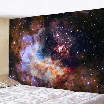 Голяма Галактика Звездното Небе Вселената Космически Стенен Гоблен С Кошмарен Принтом Тънка Кърпа Стенно Покритие Одеяло килимче За йога Таван