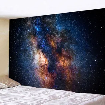 Голяма Галактика Звездното Небе Вселената Космически Стенен Гоблен С Кошмарен Принтом Тънка Кърпа Стенно Покритие Одеяло килимче За йога Таван Изображение 2
