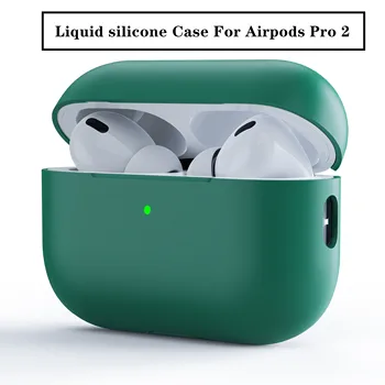 Официален Течен Силиконов Калъф за Airpods Pro 2 с Каишка на Безжични Bluetooth Слушалки Защитен Калъф за AirPods Pro 2 е чанта за Носене