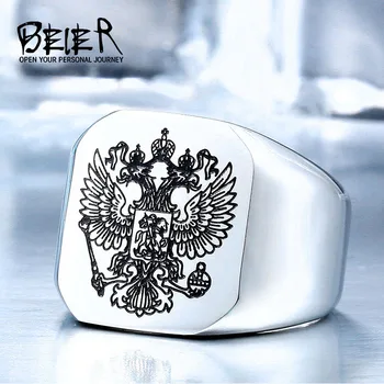 Ново готино мъжки пръстен Beier с Орел от неръждаема стомана с стопанските субекти, висококачествено бижу BR8-320