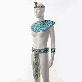 Костюми за Хелоуин Древен Египетски Фараон Крал Египетската Кралица Клеопатра Аксесоари За Костюми Свещеник Cosplay Облекло за Мъже Wome Изображение 2