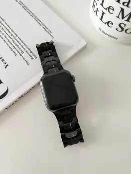 Каишка от неръждаема стомана За Apple Watch серия 7 band 41 мм 45 мм бизнес Метална каишка за iwatch 6 5 4 3 2 1 SE 44 мм 40 мм Correa Изображение 2