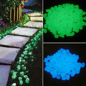 100 БР. Украса на Градината Светят В Тъмното Камъни Светещи Декоративни Камъчета Открит Аквариум Светещи Камъни за Аквариума