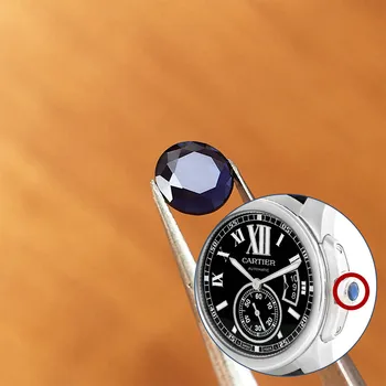 корона часа със син сапфир стъкло за автоматични часовници Cartier Calibre De Cartier 42 мм