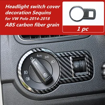 1 бр. стикер за автомобил ABS въглеродни влакна зърнени храни Превключвател светлини покриване на декорации Пайети за 2011-2017 Volkswagen VW POLO 6R 6