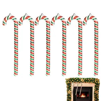 Коледен Блясък Леденцовая захарна Тръстика, 6 бр. Блестящи Коледни Украси От Леденцовой Бастуни Коледен Близалка Украшение на Патерица Леденцовые Бастуни Нож