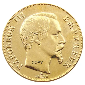Франция 50 франка Наполеон III 1855-1859 A B 9 бр. Дата За избраната Златни копия на Краси монета