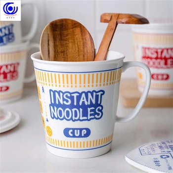 Японската креативна керамична купа за спагети с мехурчета с капак, купа за ядки в студентски квартири за момичета, купа за овес, купа за закуска, чаша Изображение 2