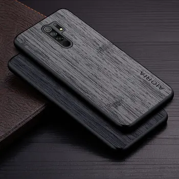 Калъф за Xiaomi Redmi 9 9A 9T 9C NFC funda бамбук дървен модел Кожен калъф за телефон Луксозен калъф за xiaomi redmi 9 калъф capa