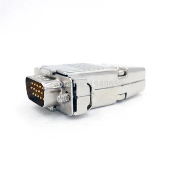 DB15 VGA Мъжки конектор тип D метален позлатен месинг контактор 3 реда 15pin порт, изход женски Мъжки адаптер DP15 Изображение 2