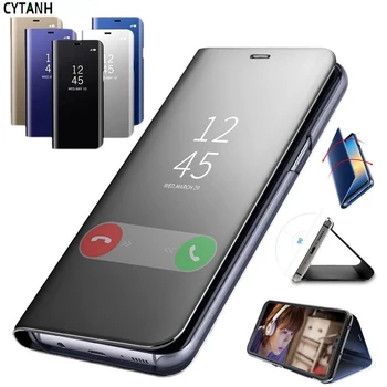 Пълно покритие за Samsung Galaxy A50 A30 A40 A7 2018 J2 J7 J5 Prime J7 J5 2016 2017 Огледален Калъф Smart флип-надолу Капака на Калъф за Мобилен телефон
