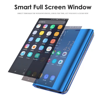 Пълно покритие за Samsung Galaxy A50 A30 A40 A7 2018 J2 J7 J5 Prime J7 J5 2016 2017 Огледален Калъф Smart флип-надолу Капака на Калъф за Мобилен телефон Изображение 2