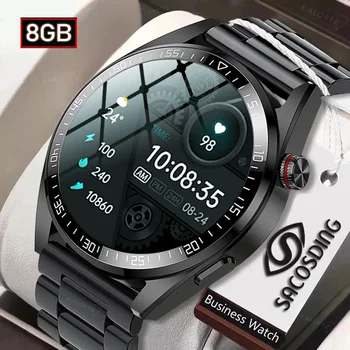 2022 Новите Смарт часовници с памет 8G AMOLED 454*454 HD, които се показват Винаги време на повикване, Bluetooth, Умни Часовници За Мъже, Слушалки Huawei TWS