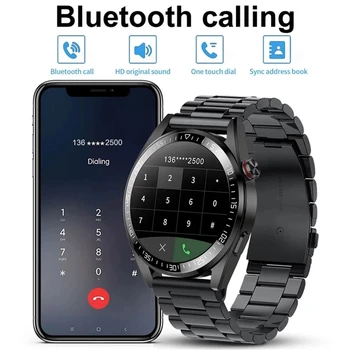 2022 Новите Смарт часовници с памет 8G AMOLED 454*454 HD, които се показват Винаги време на повикване, Bluetooth, Умни Часовници За Мъже, Слушалки Huawei TWS Изображение 2