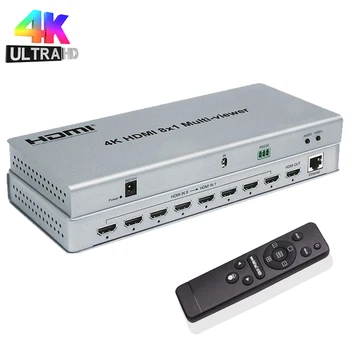 4k 8x1 HDMI Мулти-преглед на 1080p 4x1 Четырехэкранный мультивизор HDMI сплитер, Безшевни превключвател 8 изображения на телевизора 1 10 Режим на разделение на