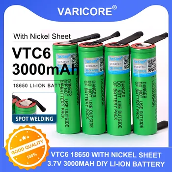VariCore VTC6 3,7 3000 mah 18650 Литиево-йонна Акумулаторна батерия 30A Освобождаване от отговорност За 18650VTC6 + DIY Никел Листове Изображение 2