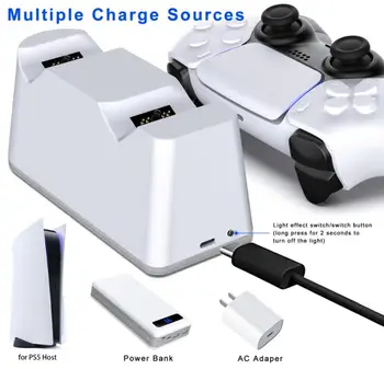 Двойно-Бързо Зарядно Устройство За PS5 Безжичен Контролер USB Type-C зарядно устройство ще захранване на Зарядно устройство За Sony PlayStation5 Джойстик Нов Геймпад Изображение 2