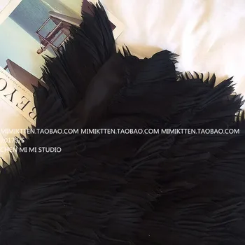 Корейската Мода 3D Четка с Черна Пола Дамски Елегантен Дизайн Висока Талия Пухкави Мини Пола 2022 Есен Зима Ретро Къси Бедрата Faldas Y2k Изображение 2