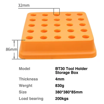 Нов BT30 държачът кутия за съхранение на 25 дупки, CNC специална твърда пластмасова кутия с дръжка покритие контейнер тава скоба Изображение 2