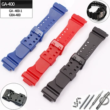 Аксесоари за часовници с катарама от 16 мм за Casio от смола gshock GA400 GBA401, мъжки и женски спортен каишка от каучук