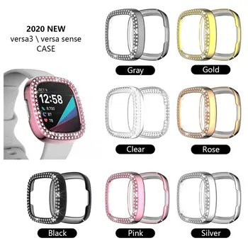 Калъф за Умни часовници За Fitbit Versa3/sense Калъф За часа С Покритие покритие във формата на Миди, Защитен Калъф за вашия КОМПЮТЪР с диаманти