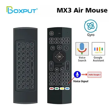 MX3 Гласова Дистанционно Управление на 2,4 Ghz Безжична Въздушна Мишка С Подсветка Жироскоп IR модул за Обучение Дистанционно Управление За PC Android TV Box