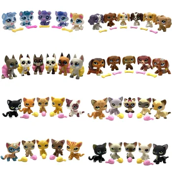 LPS CAT Littlest pet shop играчки с bobble главата, изправени къси коси котки и кучета, Оригинални играчки за малки кученца за момичета с Аксесоари