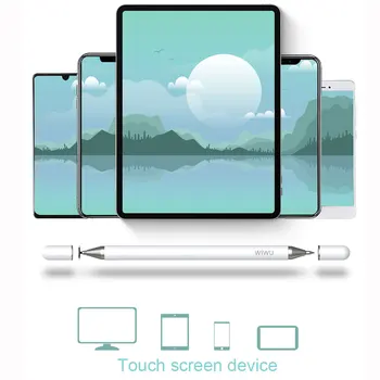 WiWU 2 в 1 Универсален Стилус Высокочувствительная Сензорна Писалка за iPad Таблет Дръжка за Android Сменяеми Върха на Писалка за Рисуване