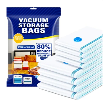 Вакуумни торби за Съхранение Space Saver Спестят 75% Вакуумни Опаковки, Опаковки за Одеала, Одеала, Постелки, Компрессионного Уплътнения за Кабинет