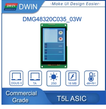 DWIN 3,5 инча 320*480 IPS Резистивен LCD дисплей Емкостная Тъчпад HMI TFT Интелигентен Сериен порт Екран DMG48320C035_03