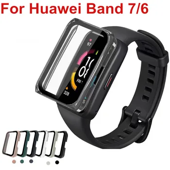 Калъф За КОМПЮТЪР + Стъклена филм За Huawei Band 7 Band 6 Pro Защитно Фолио е С пълно Покритие За Huawei Watch Band 7 band 7 Защитно покритие