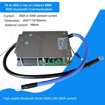 48 60 72 13 S 14 S 15 S 16 S s 17 18 s 20 S smart Bluetooth BMS с постоянен ток 200A висок ток балансный Изображение 2