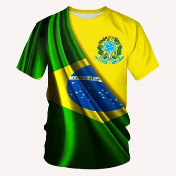 Тениска С Бразилски Флаг, Национална Емблема, Мъжки Ризи, Джърси