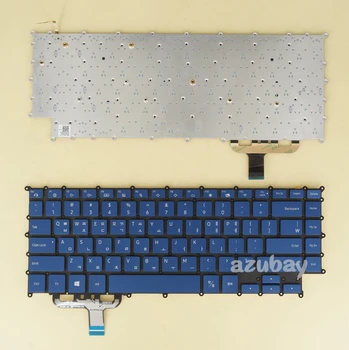 Американско-корейска клавиатура за Samsung np950sbe 950sbe, с подсветка, Синя, Без рамка