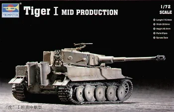Тромпетист 07243 Мащаб 1/72 Немски Танк Tiger I Средно сериен статичен модел комплект TH05687-SMT6