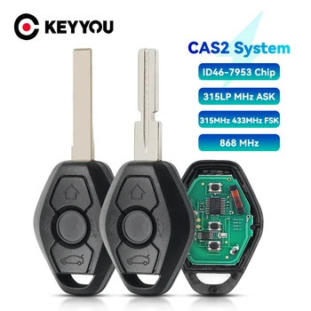 KEYYOU CAS2 Система Авто Дистанционно Ключ За BMW CAS2 System 1 3 5 7 Серия 315/433/868 Mhz с ID46 Чип HU58 HU92 Ключодържател Управление