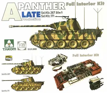 TAKOM 1/35 2099 Panther Ausf.A (SdKfz.171) Късно производство [Пълен комплект интериорни] Изображение 2