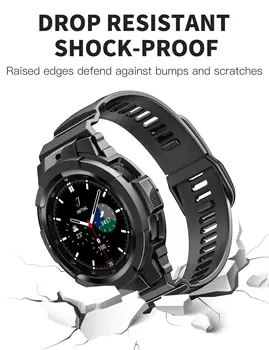 Каишка от въглеродни влакна за Samsung Galaxy Watch 4/Класически/46 мм/42 мм/Gear s3 Frontier Здрав Калъф от TPU + гривна Galaxy Watch 4 каишка Изображение 2