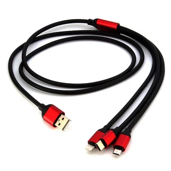 Нов кабел 3 In1 Micro USB/Type C/за iPhone IOS Многофункционален кабел Кабел за зареждане