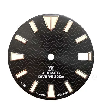 Часовник за гмуркане 300 м от министерството на отбраната черен циферблат с логото на s За Skx007 SKX009 часовници за гмуркане с уши Костенурка NH35 Механизъм 28,5 мм