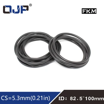 1 бр./лот, гуменият пръстен, черни уплътнителни пръстени FKM, 5,3 мм, дебелина на ID82.5/85/87.5/90/92.5/95/97.5/100 мм, ластик оборудване запечатване полагане, уплътняване на гориво