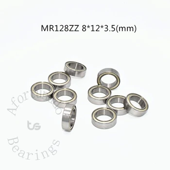 Миниатюрен носещи MR128ZZ 10 Бр. 8*12*3.5 (mm) безплатна доставка хромирана стомана, Метални Херметически Високоскоростни детайли Механично оборудване