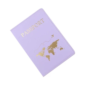 Модни Корици За Паспорти От Изкуствена Кожа Карта На Пътни Настилки Документ За Самоличност На Притежателя На Кредитна Карта За Паспорт Изображение 2