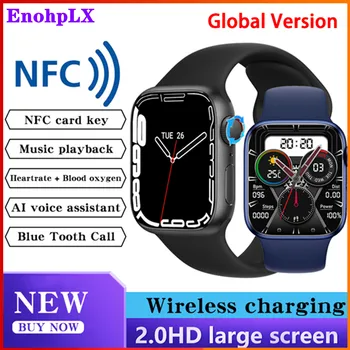 2022 Нов Оригинален 2.0 HD Мъжки Умен Часовник със Син Зъб, Безжична Зареждане, Гласов Асистент AI, NFC, Женски Музикални Смарт Часовници