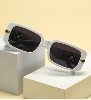 Samjune Нови Модни Vintage Слънчеви Очила Дамски Малки Квадратни Луксозни маркови Кухи Слънчеви Очила за Мъже Модни Нюанси UV400