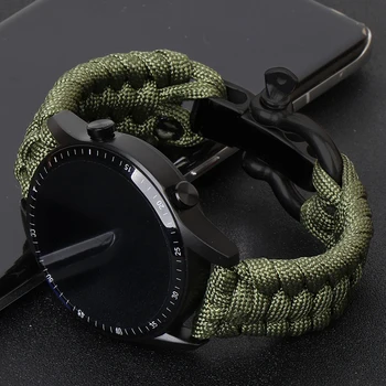 20 Мм Найлонов Въженият Каишка За Samsung Galaxy Watch 4 5 40 мм 44 мм Pro 45 мм Класически 46 42 мм Гривна За Оцеляване На Открито на Huawei GT3 Band