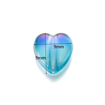 50/100 бр 9 мм AB Цвят Акрилни Мъниста във формата на Сърце Цветни Подпори Свободни Мъниста за 