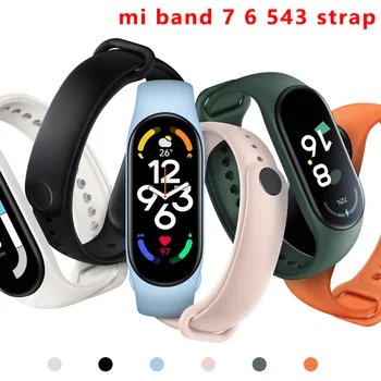 Каишка за Mi Band 7 6 гривна Спортните силиконови часовници гривна Mi Band Каишка pulsera correa За Xiaomi mi band 3 4 5 6 7 каишка